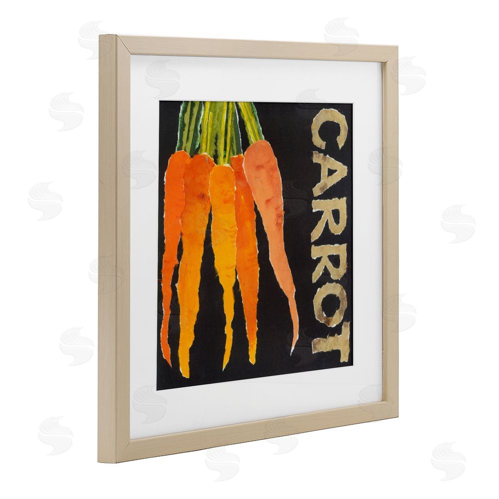 Nancy Overton Carrot Root Vegetable Birch Framed Print Under Glass Wall Art