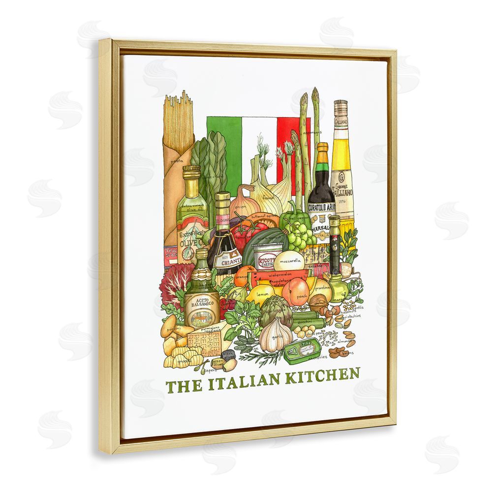 Nancy Overton Italian Kitchen and Food Gold Floating Frame Canvas Wall Art