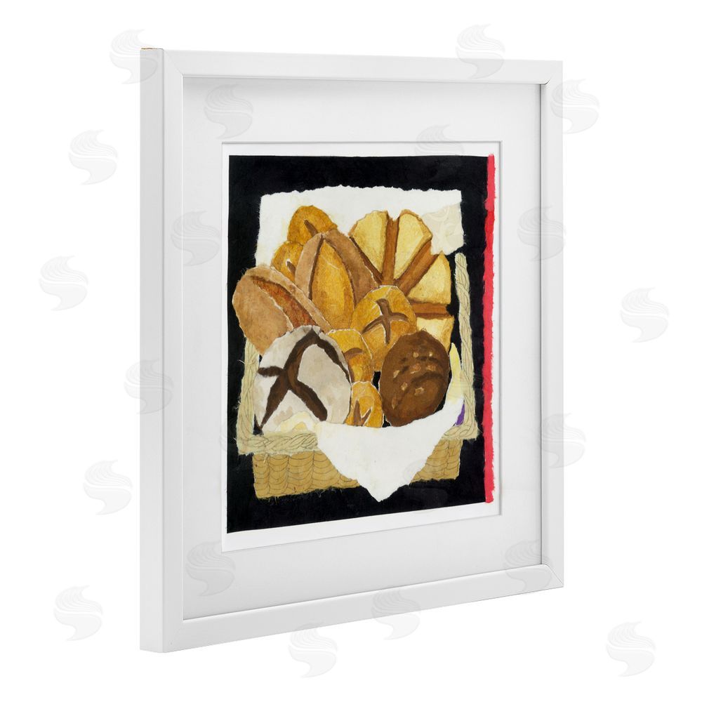 Nancy Overton Bread Box and Stripe White Framed Print Under Glass Wall Art