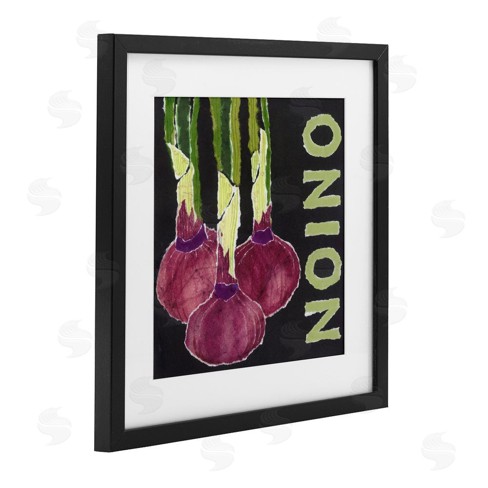 Nancy Overton Collaged Garden Onion Black Framed Print Under Glass Wall Art