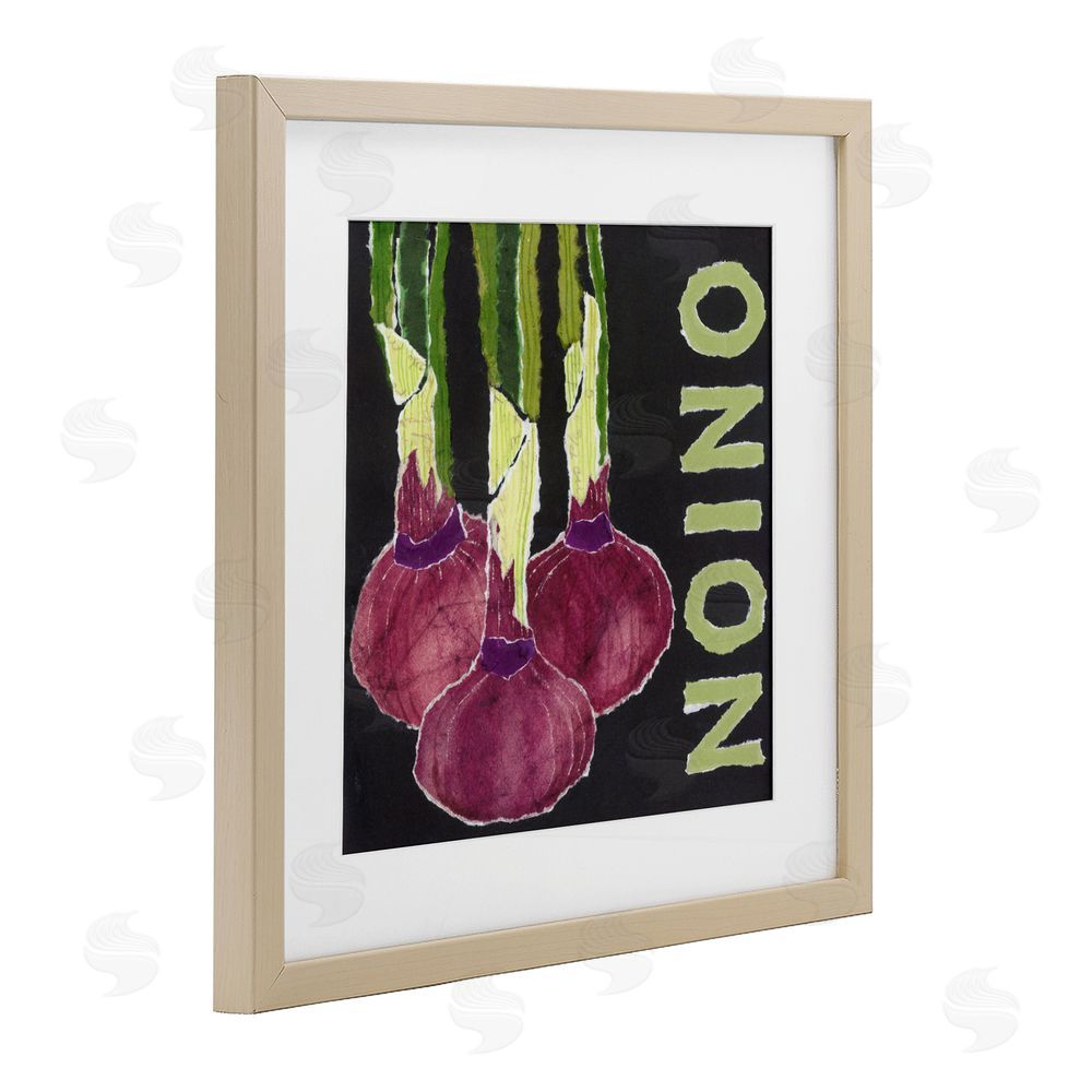 Nancy Overton Collaged Garden Onion Birch Framed Print Under Glass Wall Art