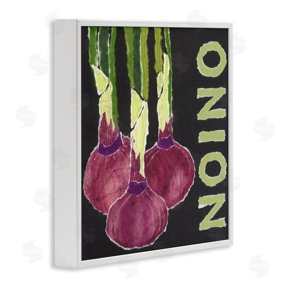 Nancy Overton Collaged Garden Onion White Framed Giclee Wall Art Print
