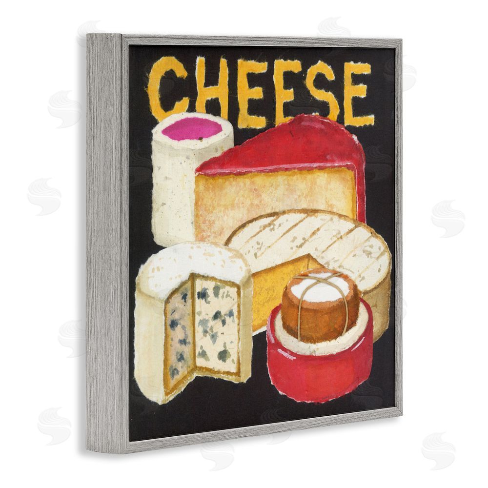 Nancy Overton Assorted Cheese Wheels Gray Framed Giclee Wall Art Print