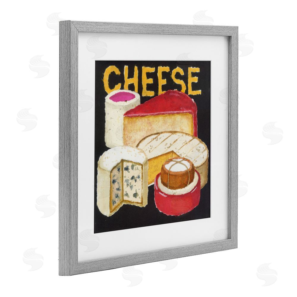 Nancy Overton Assorted Cheese Wheels Gray Framed Print Under Glass Wall Art