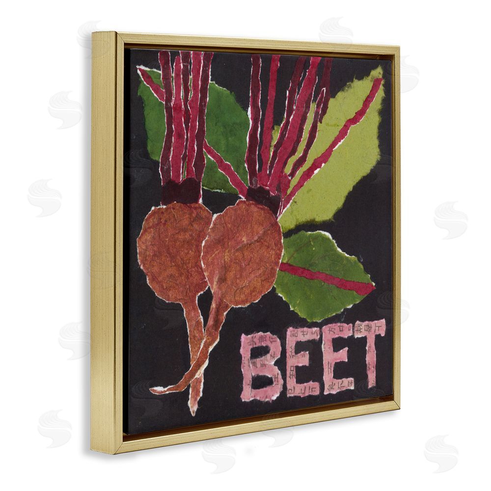 Nancy Overton Beets Root Vegetable Gold Floating Frame Canvas Wall Art Print
