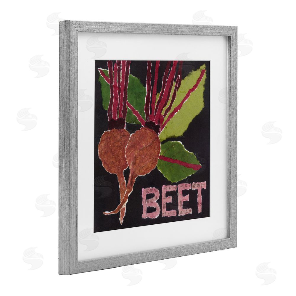 Nancy Overton Beets Root Vegetable Gray Framed Print Under Glass Wall Art