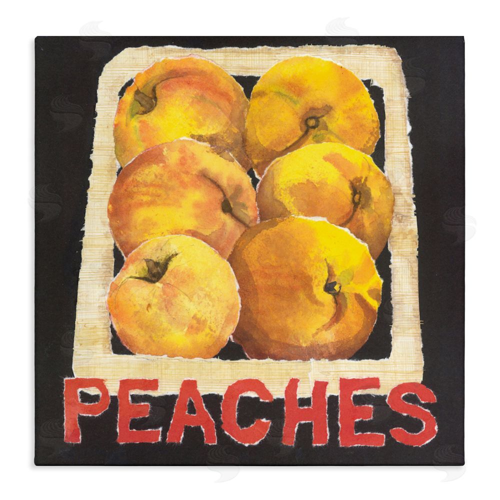 Nancy Overton Collaged Garden Peaches Stretched Canvas Wall Art