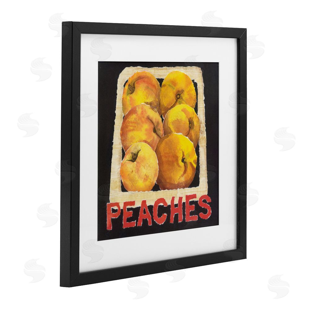 Nancy Overton Collaged Garden Peaches Black Framed Print Under Glass Wall Art