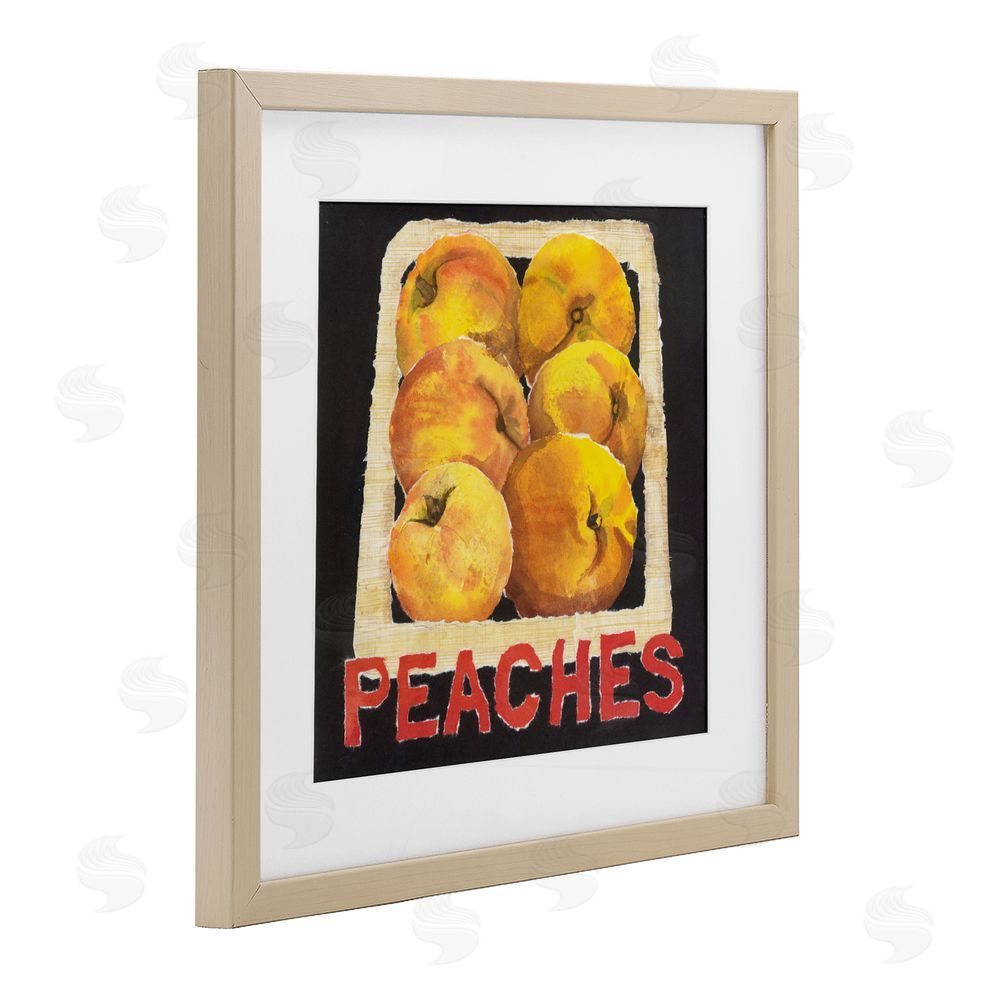 Nancy Overton Collaged Garden Peaches Birch Framed Print Under Glass Wall Art