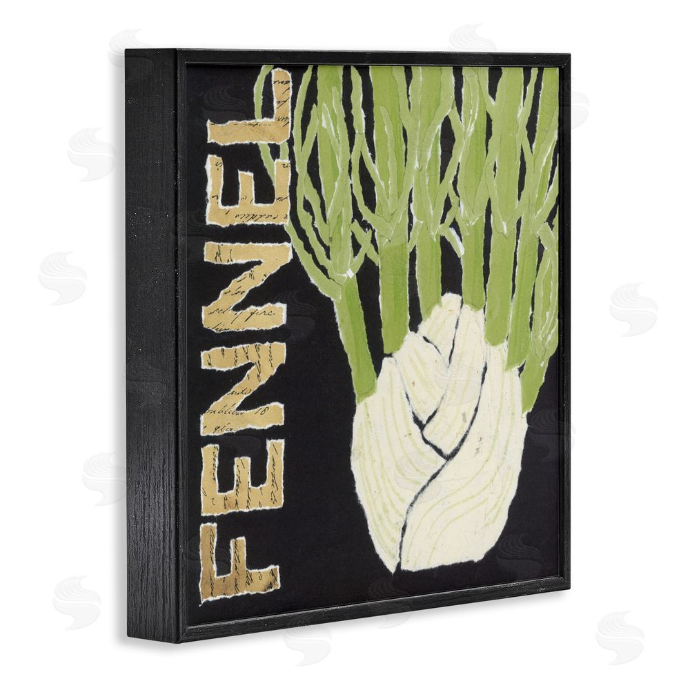 Nancy Overton Fennel Root Vegetable Black Framed Giclee Wall Art Print