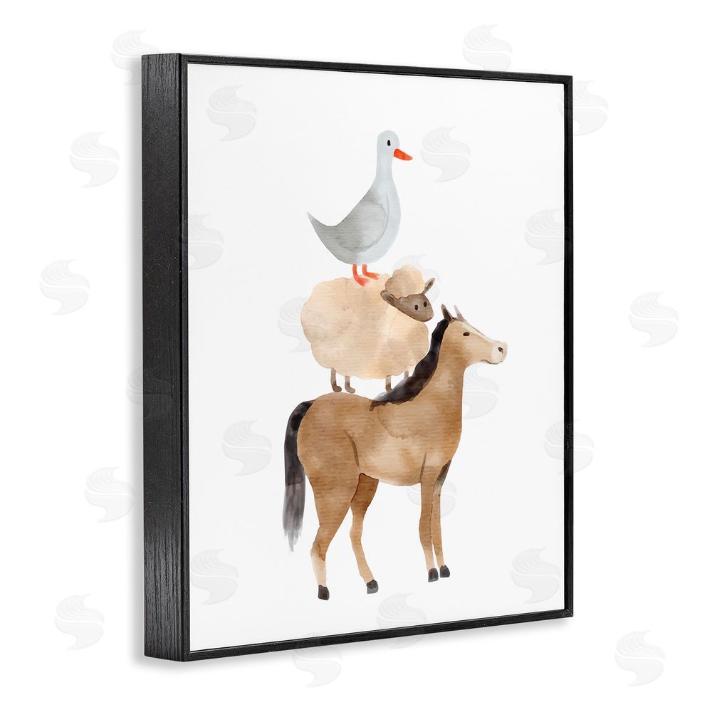 Kim Allen Farm Life Stack Black Framed Giclee Wall Art Print