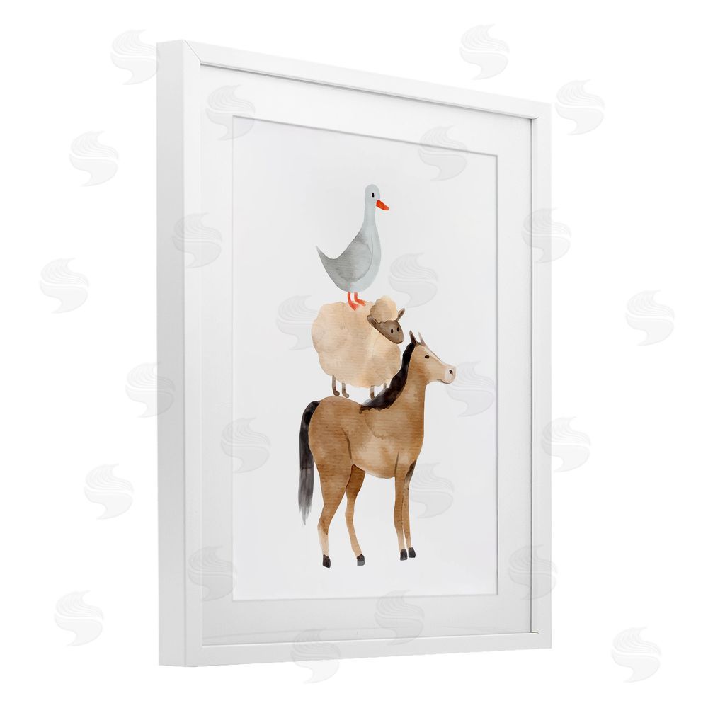 Kim Allen Farm Life Stack White Framed Print Under Glass Wall Art