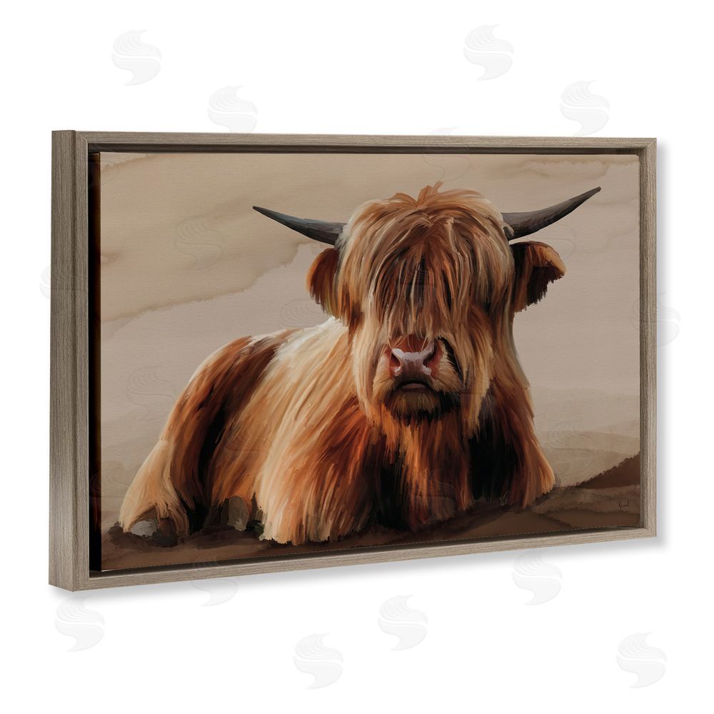 Renel Peters Got My Hair Done Cattle Brown Floating Frame Canvas Wall Art Print