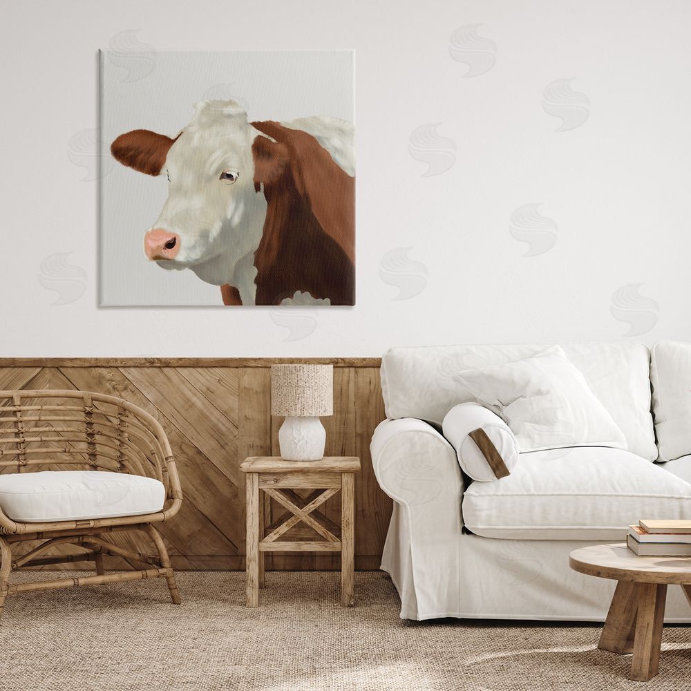 Marcus Prime Farm Friend Cow Portrait Canvas Wall Art Print in Room