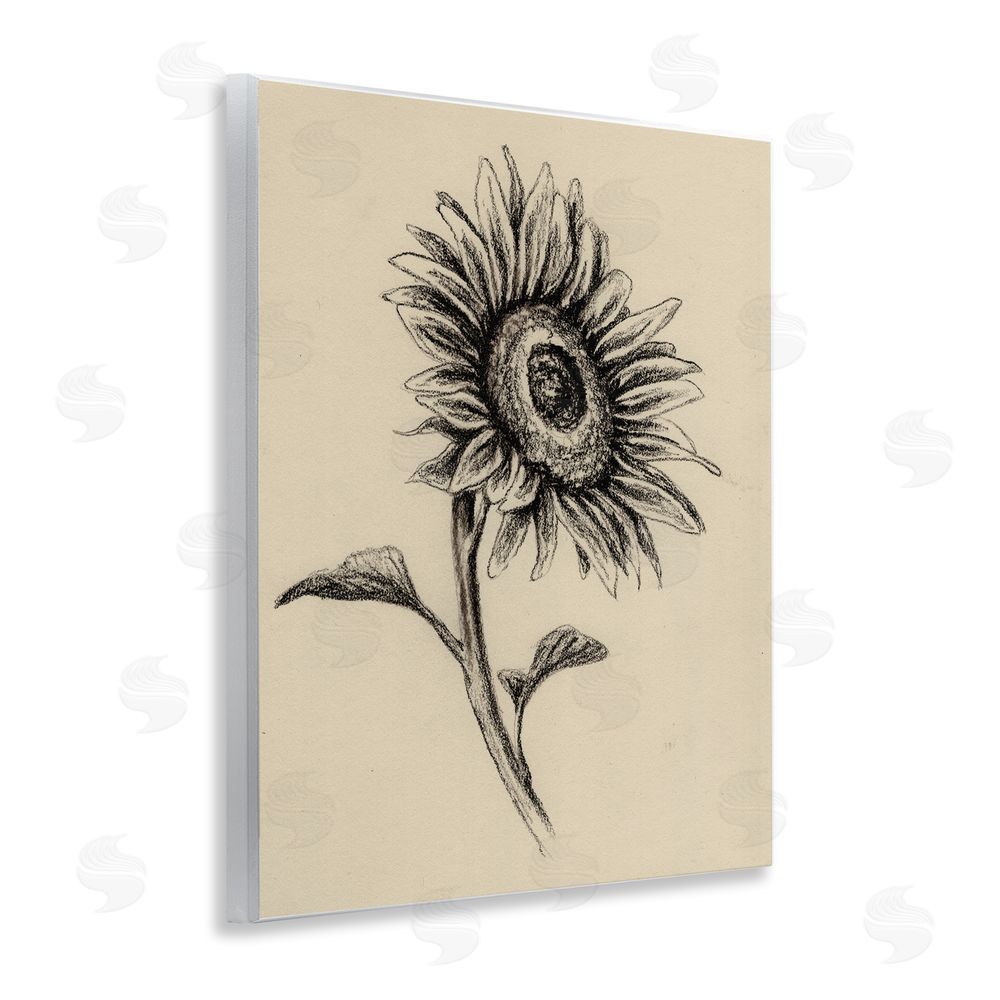 Leah Noel Art Sunflowers in Charcoal Wall Plaque Art Print
