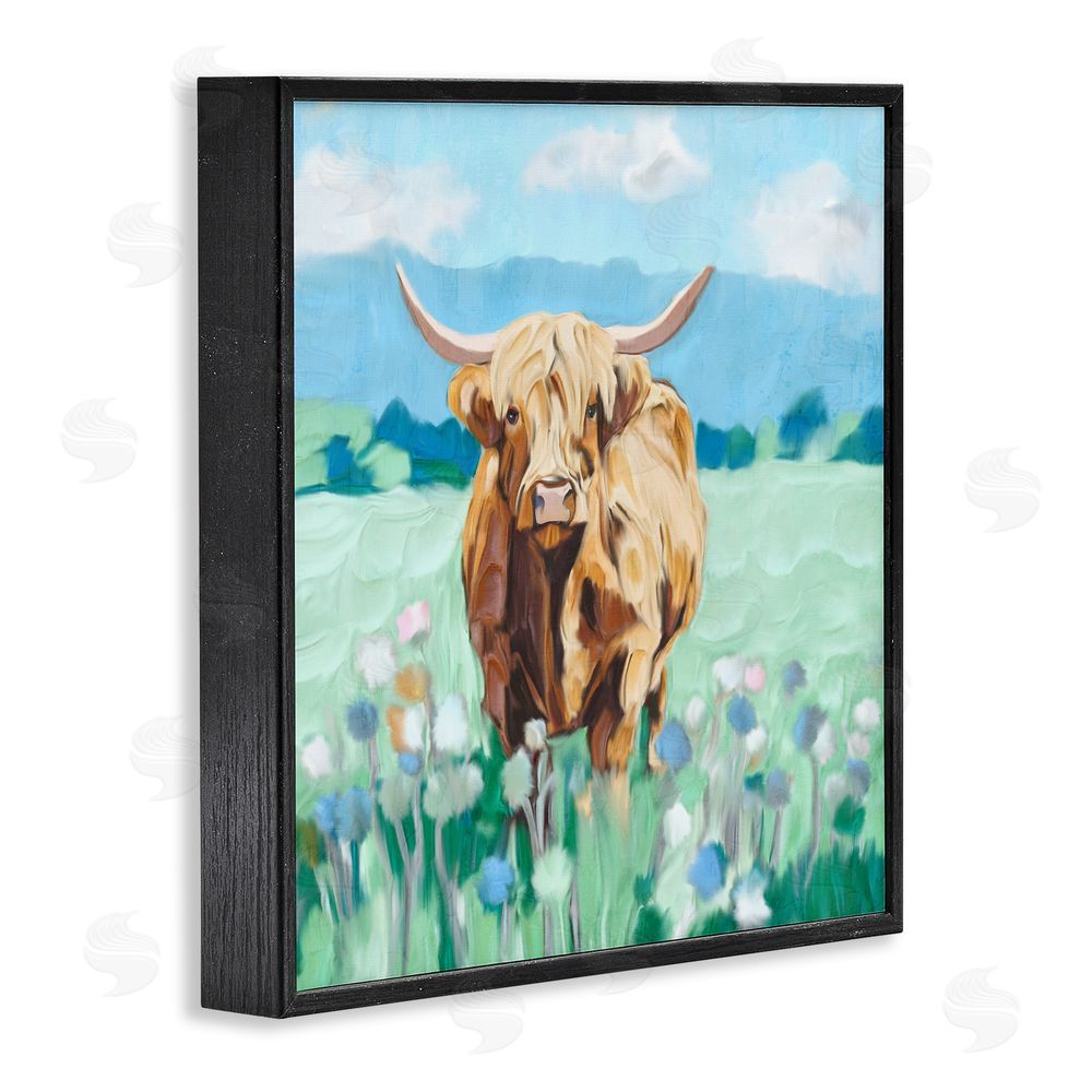 Kim Allen Blue Sky Highland Black Framed Giclee Wall Art Print