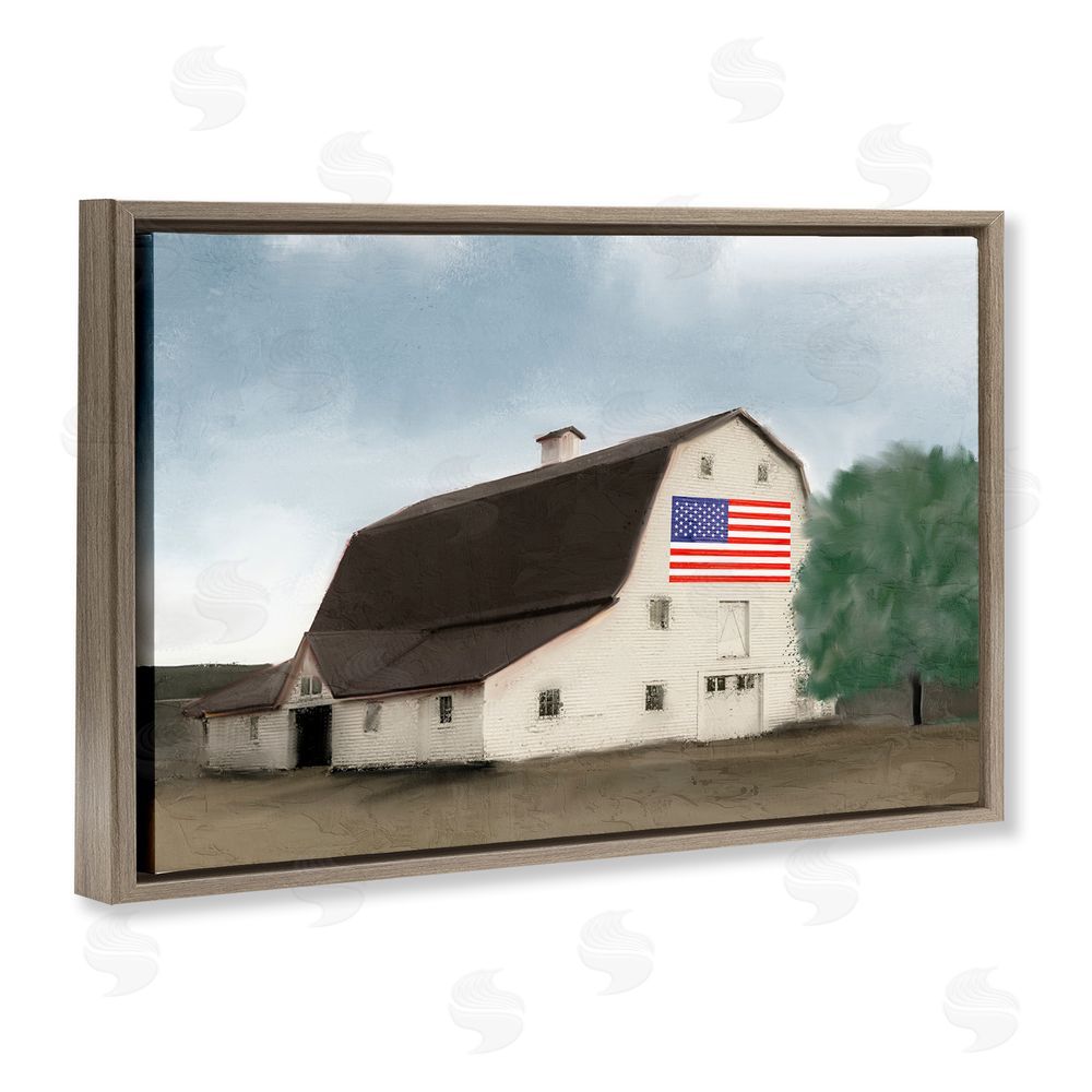 Kim Allen American Barn Dreams Brown Floating Frame Canvas Wall Art Print