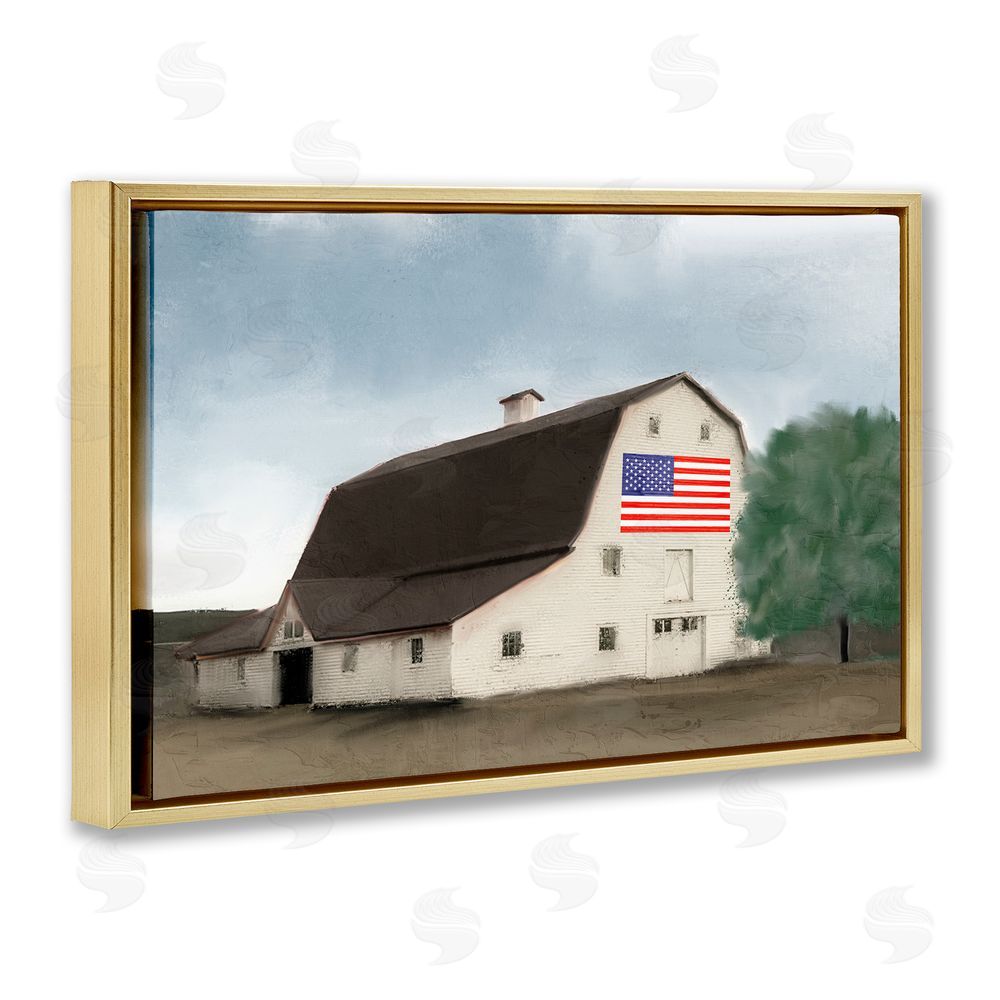 Kim Allen American Barn Dreams Gold Floating Frame Canvas Wall Art Print