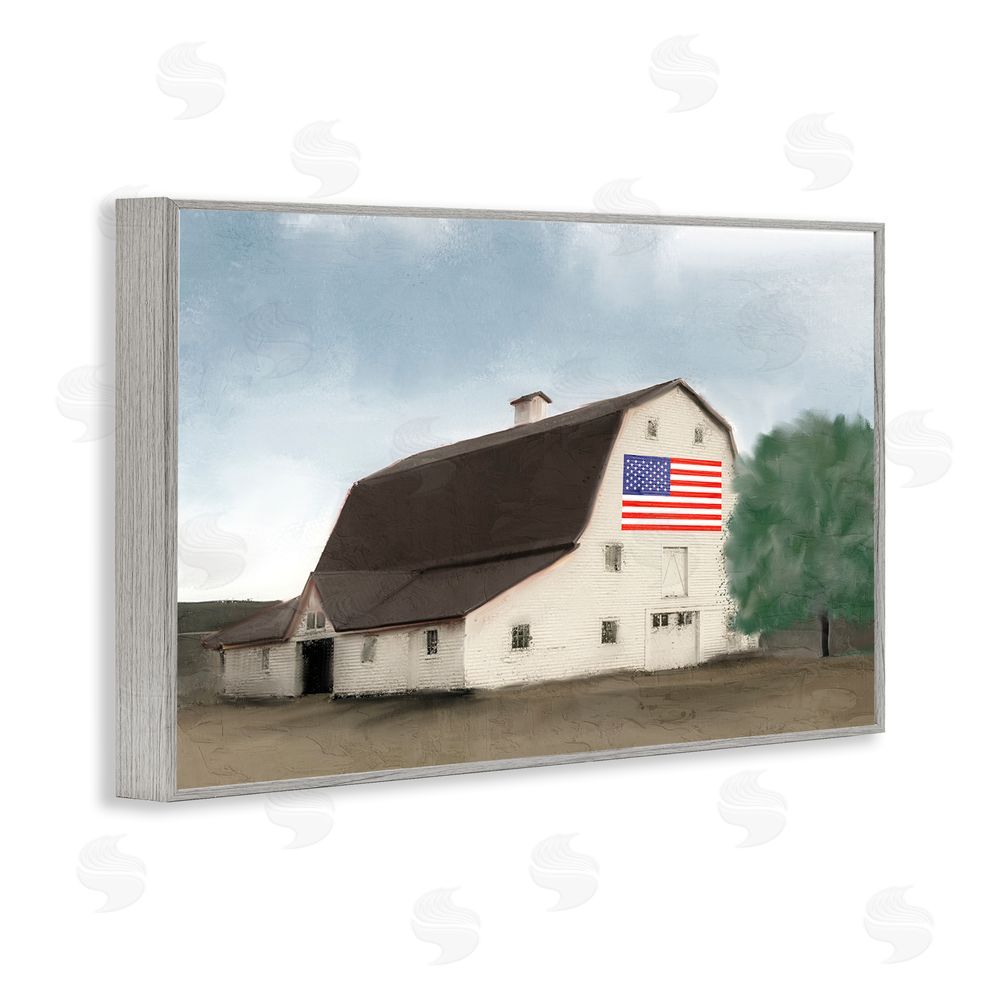 Kim Allen American Barn Dreams Gray Framed Giclee Wall Art Print