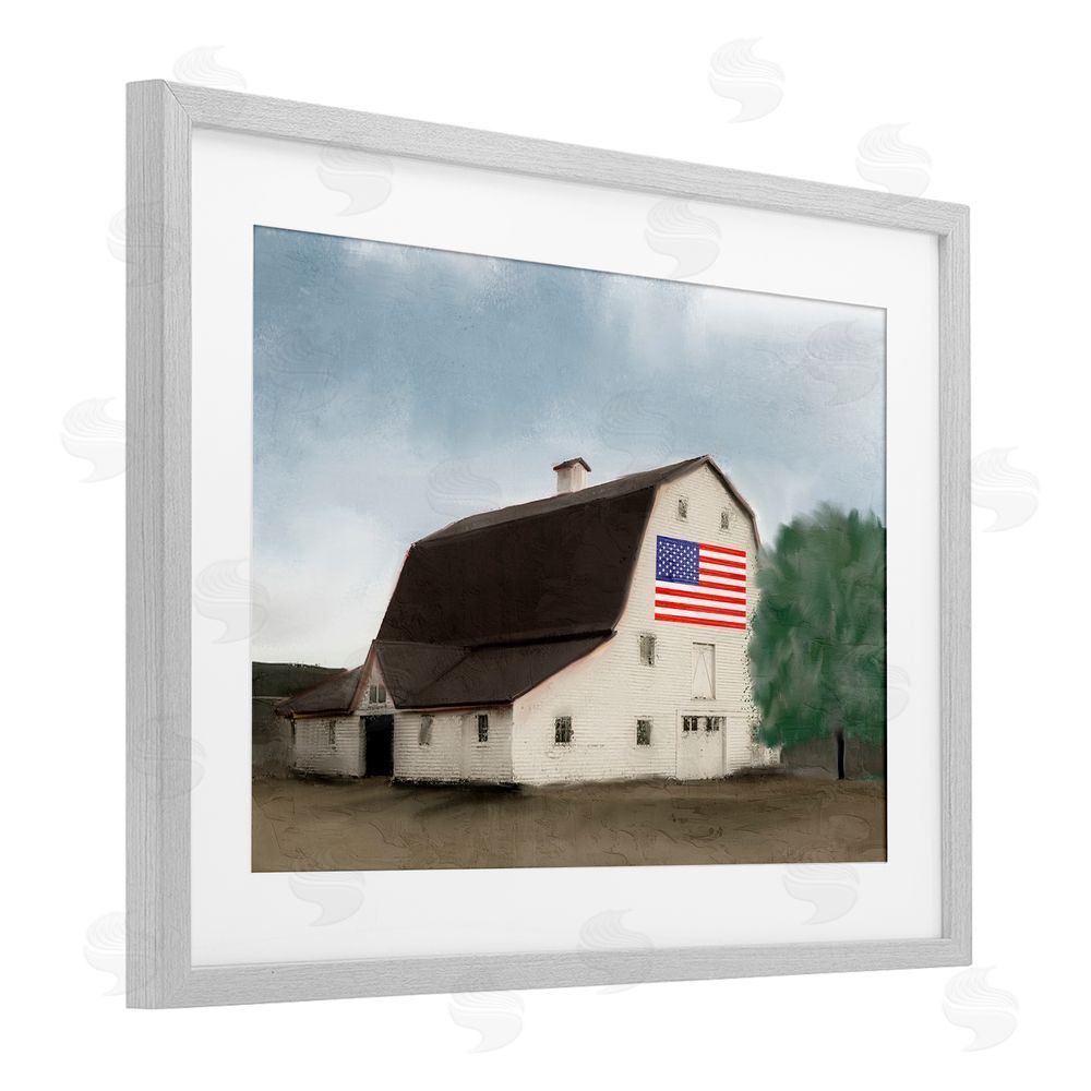 Kim Allen American Barn Dreams Gray Framed Print Under Glass Wall Art