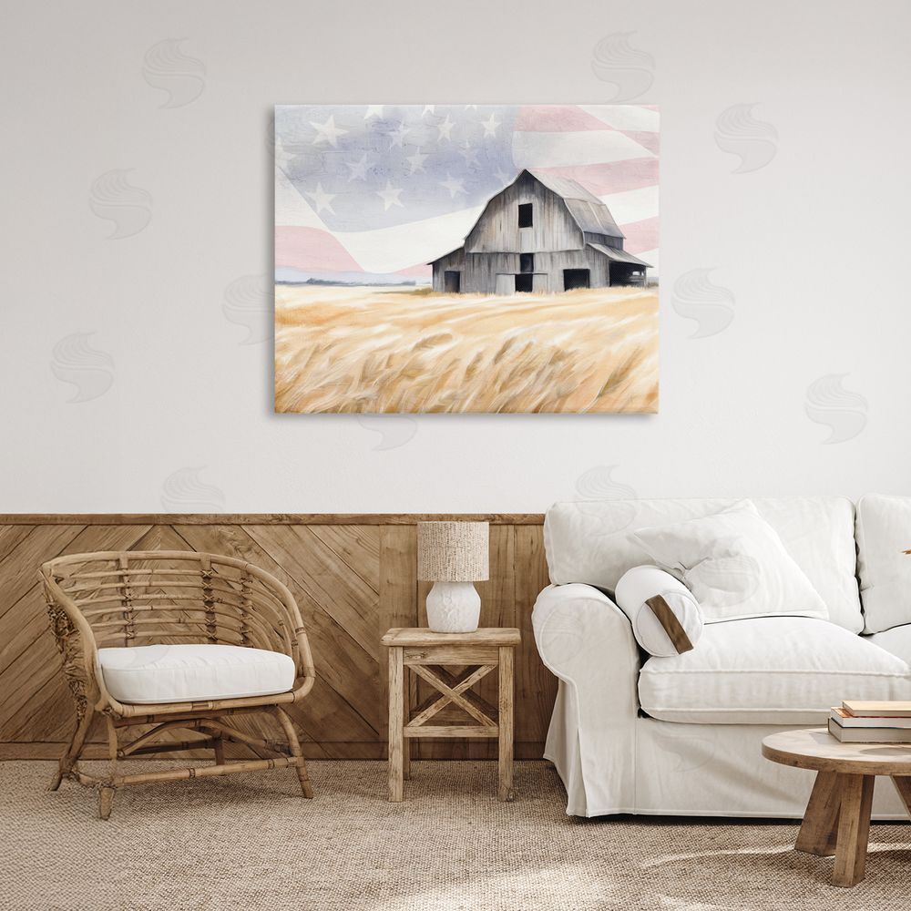 Kim Allen Amber Waves of Farmland Stretched Canvas Wall Art in Room