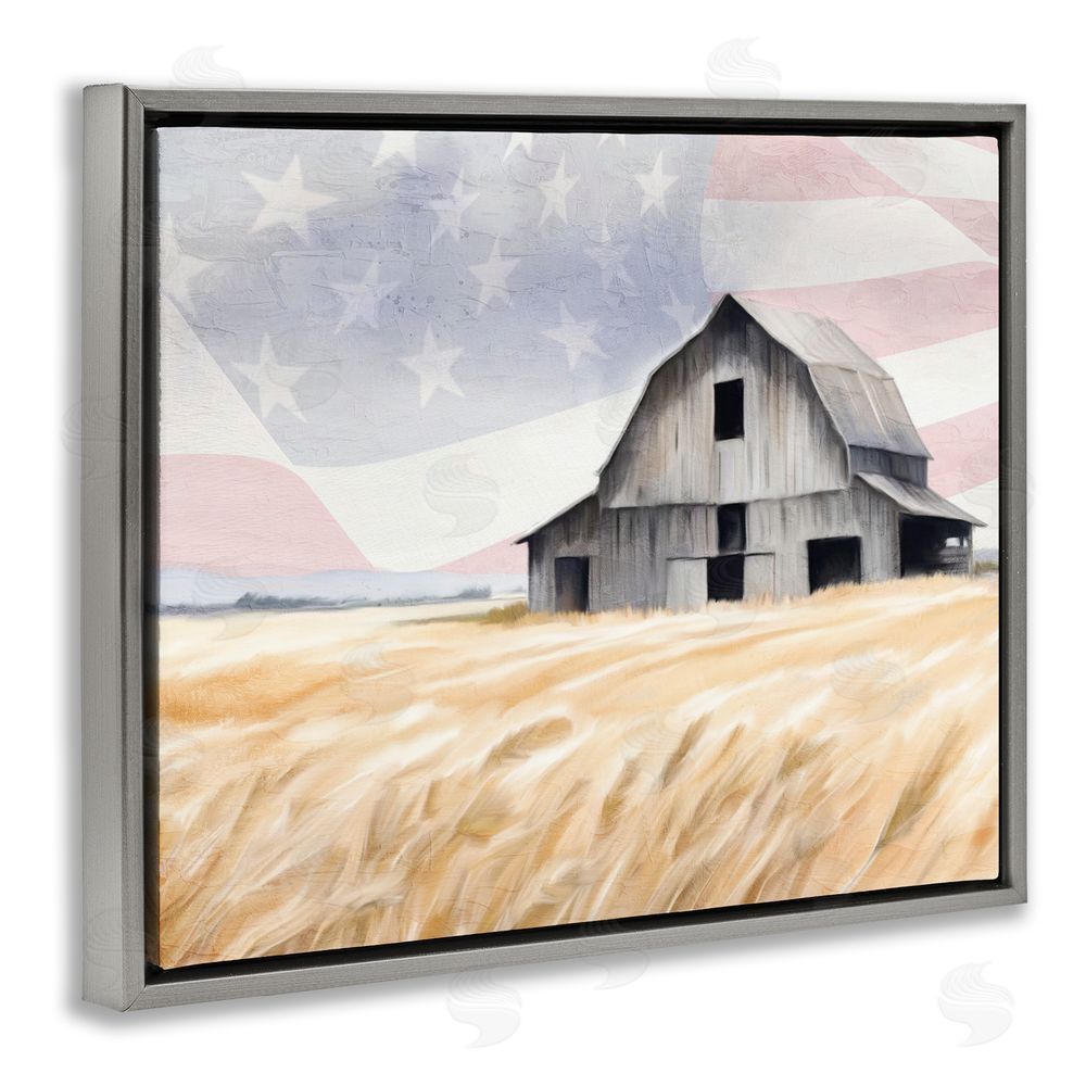 Kim Allen Amber Waves of Farmland Gray Floating Frame Canvas Wall Art Print