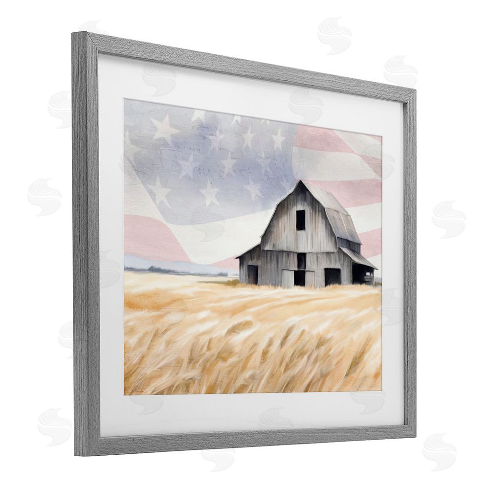 Kim Allen Amber Waves of Farmland Gray Framed Print Under Glass Wall Art