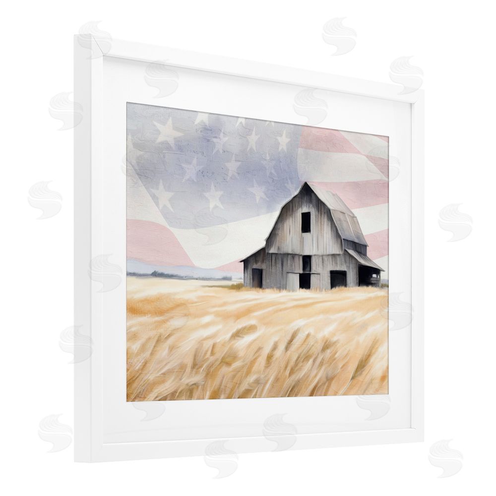 Kim Allen Amber Waves of Farmland White Framed Print Under Glass Wall Art