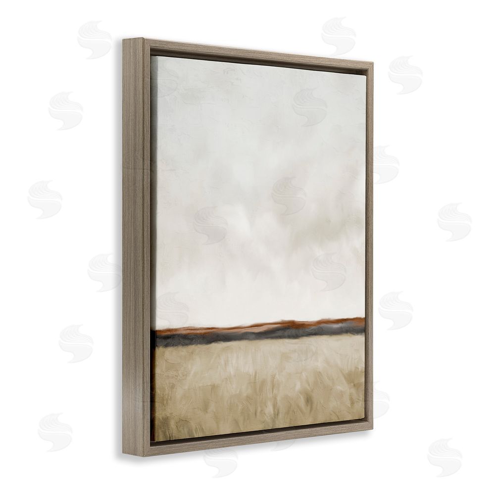 Kim Allen Distant View in Neutrals Brown Floating Frame Canvas Wall Art Print