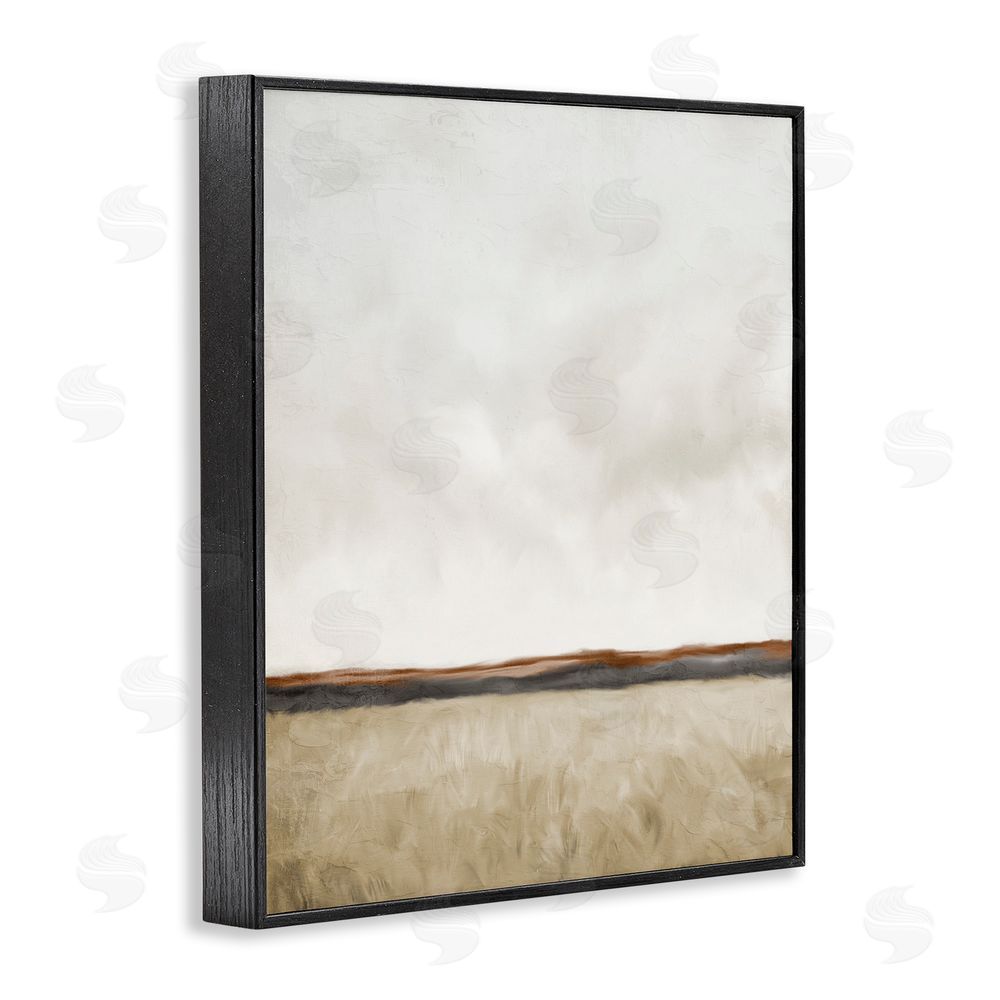 Kim Allen Distant View in Neutrals Black Framed Giclee Wall Art Print