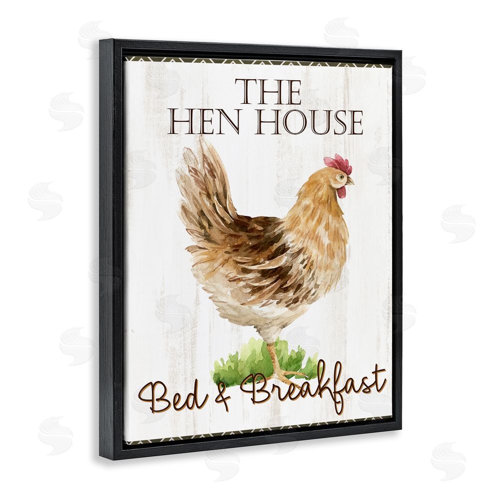 Anne Bailey Hen House Bed and Breakfast Black Floating Frame Canvas Wall Art Print