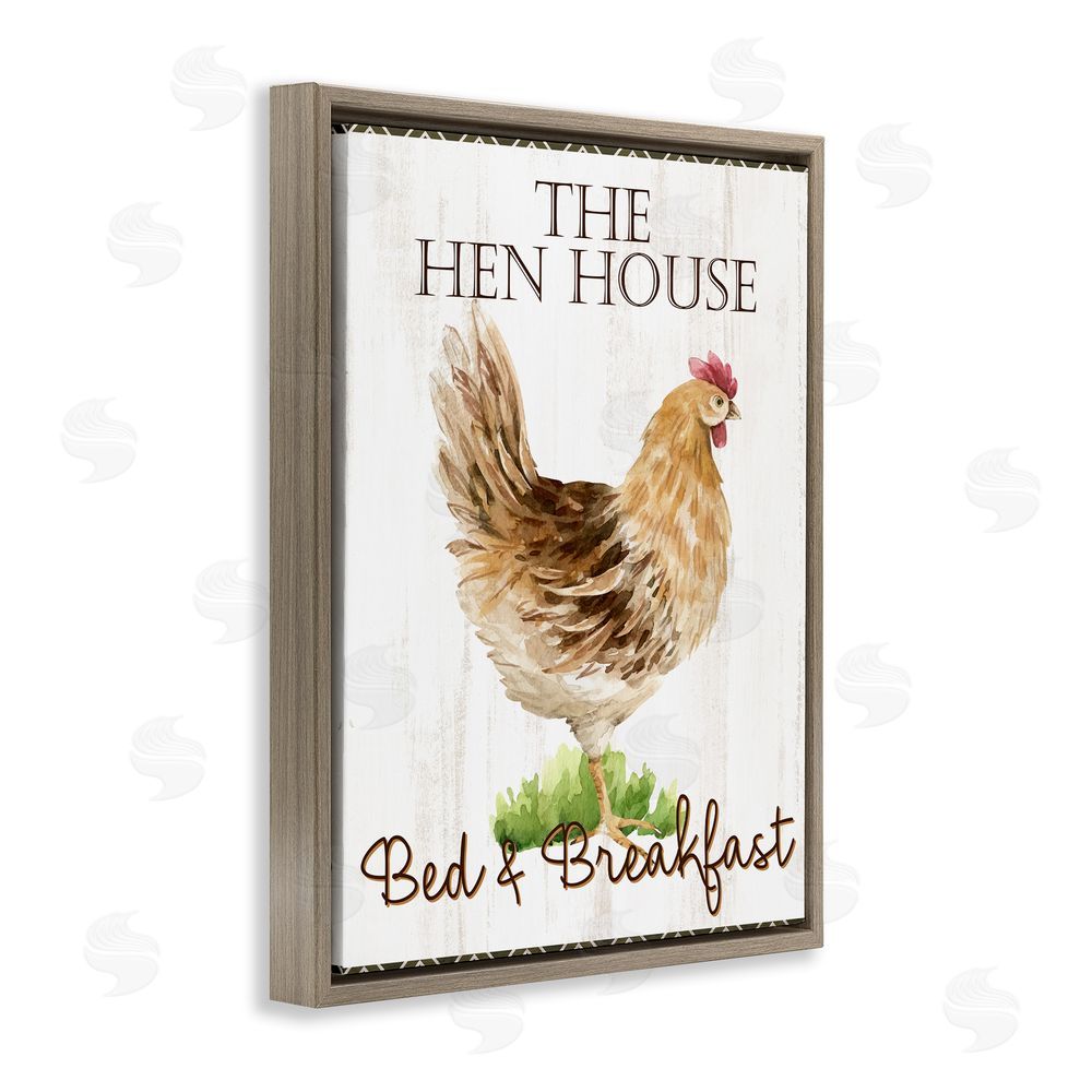 Anne Bailey Hen House Bed and Breakfast Brown Floating Frame Canvas Wall Art Print