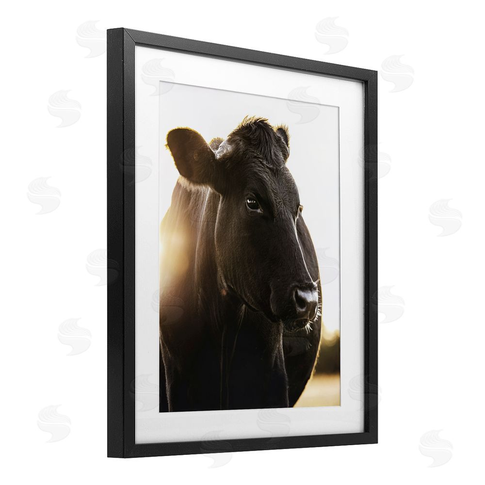 Leah Straatsma Bessie The Cow Portrait Black Framed Print Under Glass Wall Art