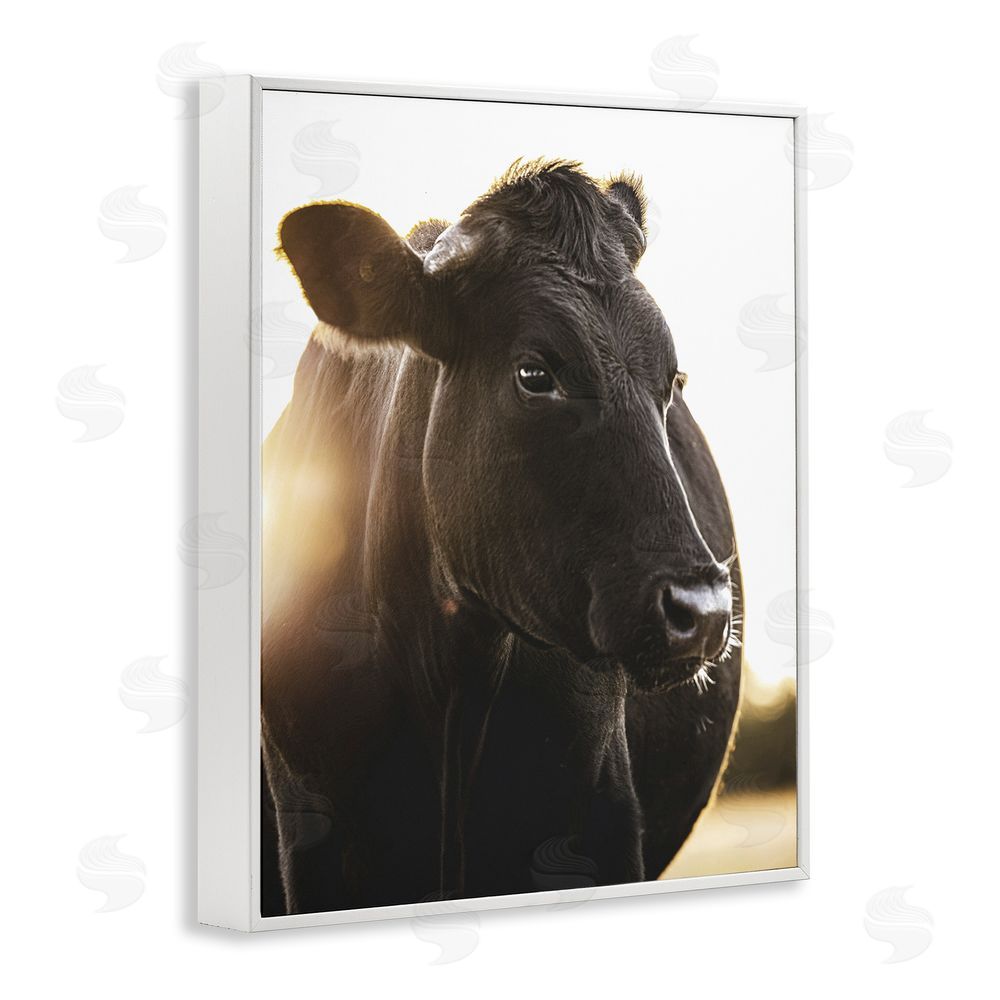 Leah Straatsma Bessie The Cow Portrait White Framed Giclee Wall Art Print