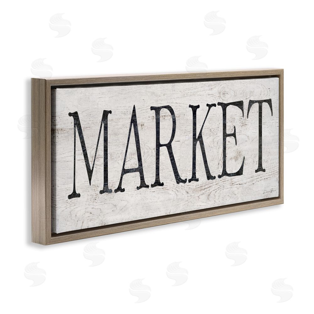 Denise Brown Market Farmhouse Text Brown Floating Frame Canvas Wall Art Print