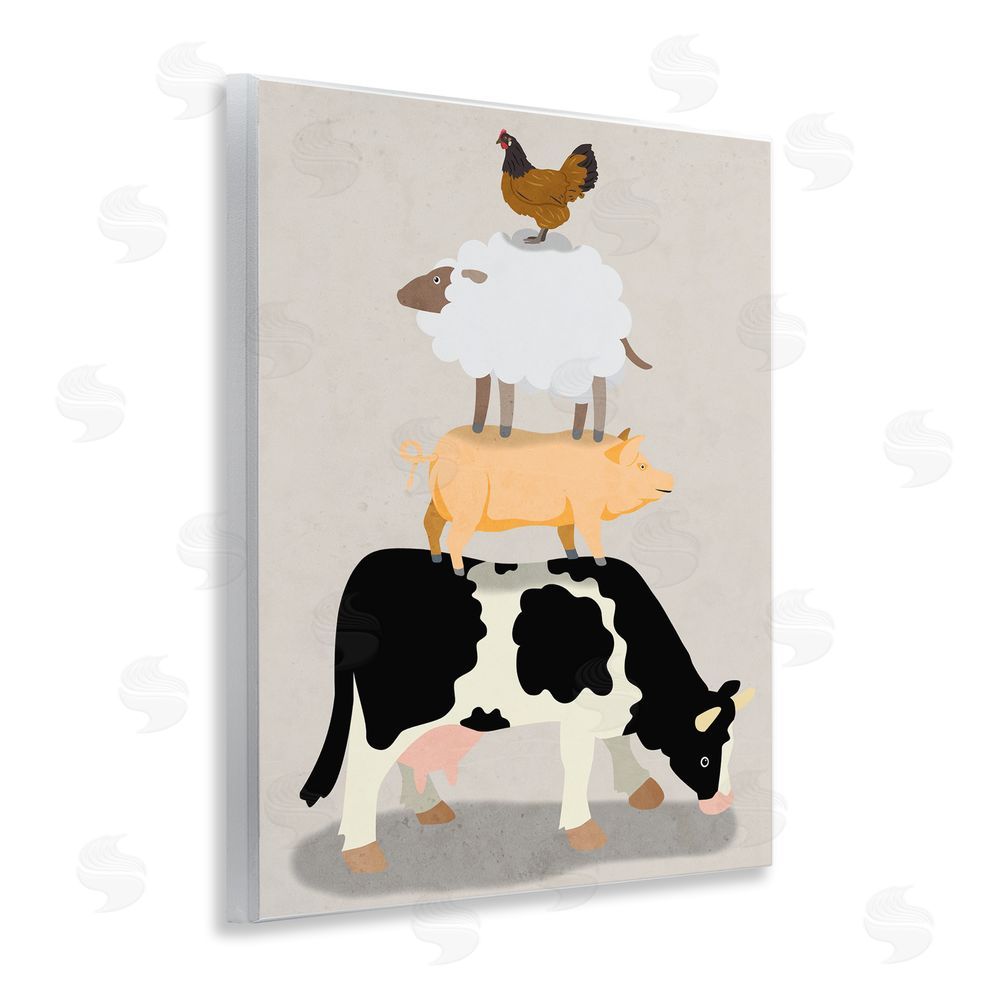 Marcus Prime Farm Stack over Beige Wall Plaque Art Print
