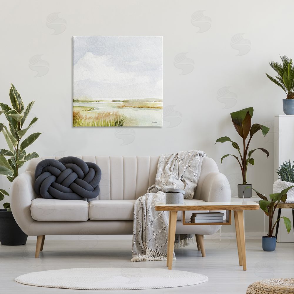 Patti Bishop Delicate Marsh Painting Stretched Canvas Wall Art in Room