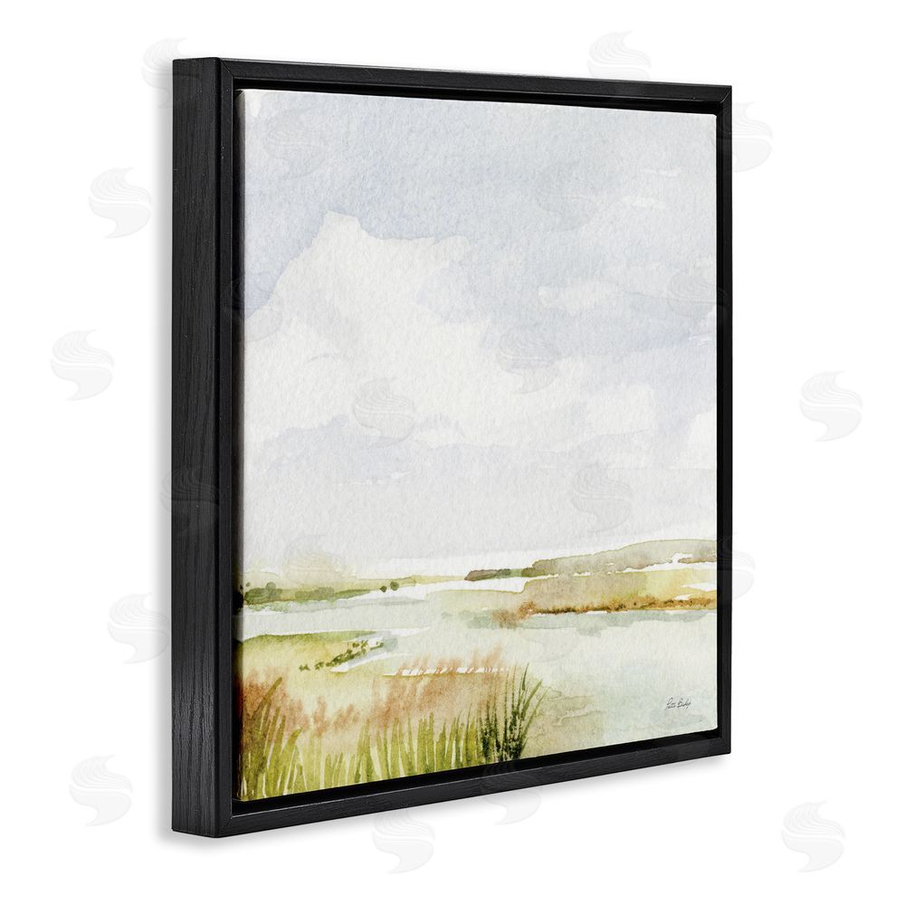 Patti Bishop Delicate Marsh Painting Black Floating Frame Canvas Wall Art Print