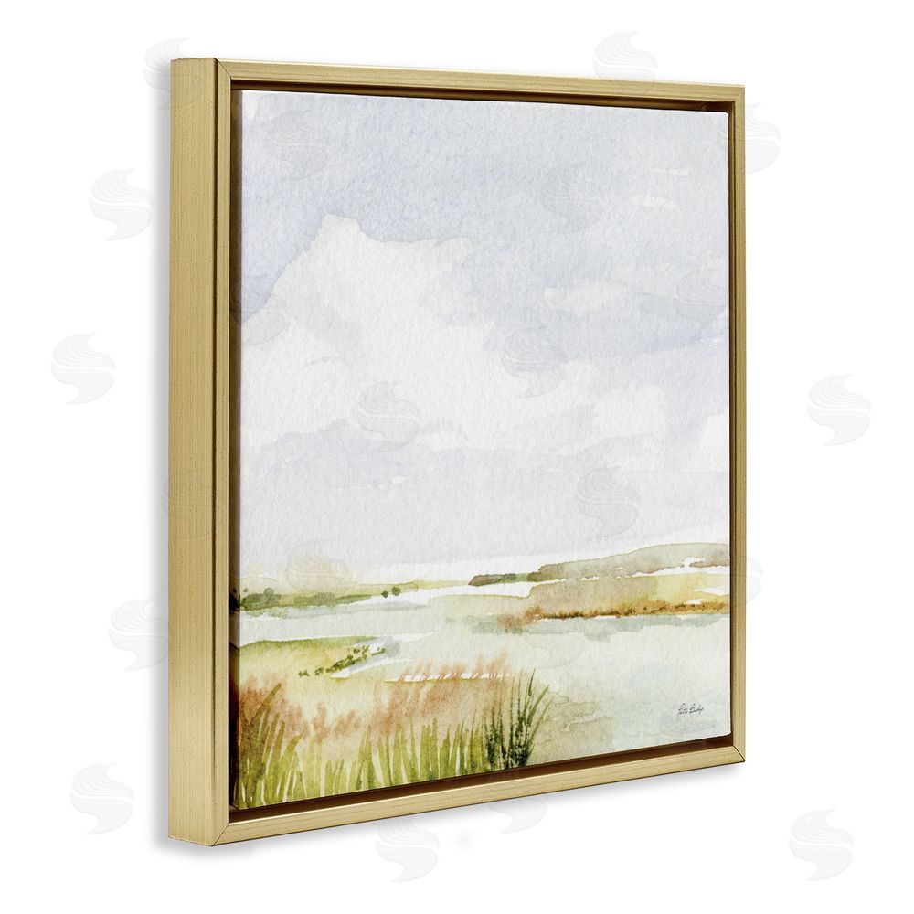 Patti Bishop Delicate Marsh Painting Gold Floating Frame Canvas Wall Art Print