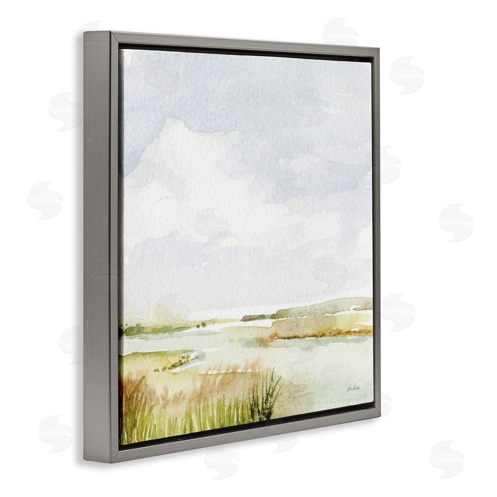 Patti Bishop Delicate Marsh Painting Gray Floating Frame Canvas Wall Art Print