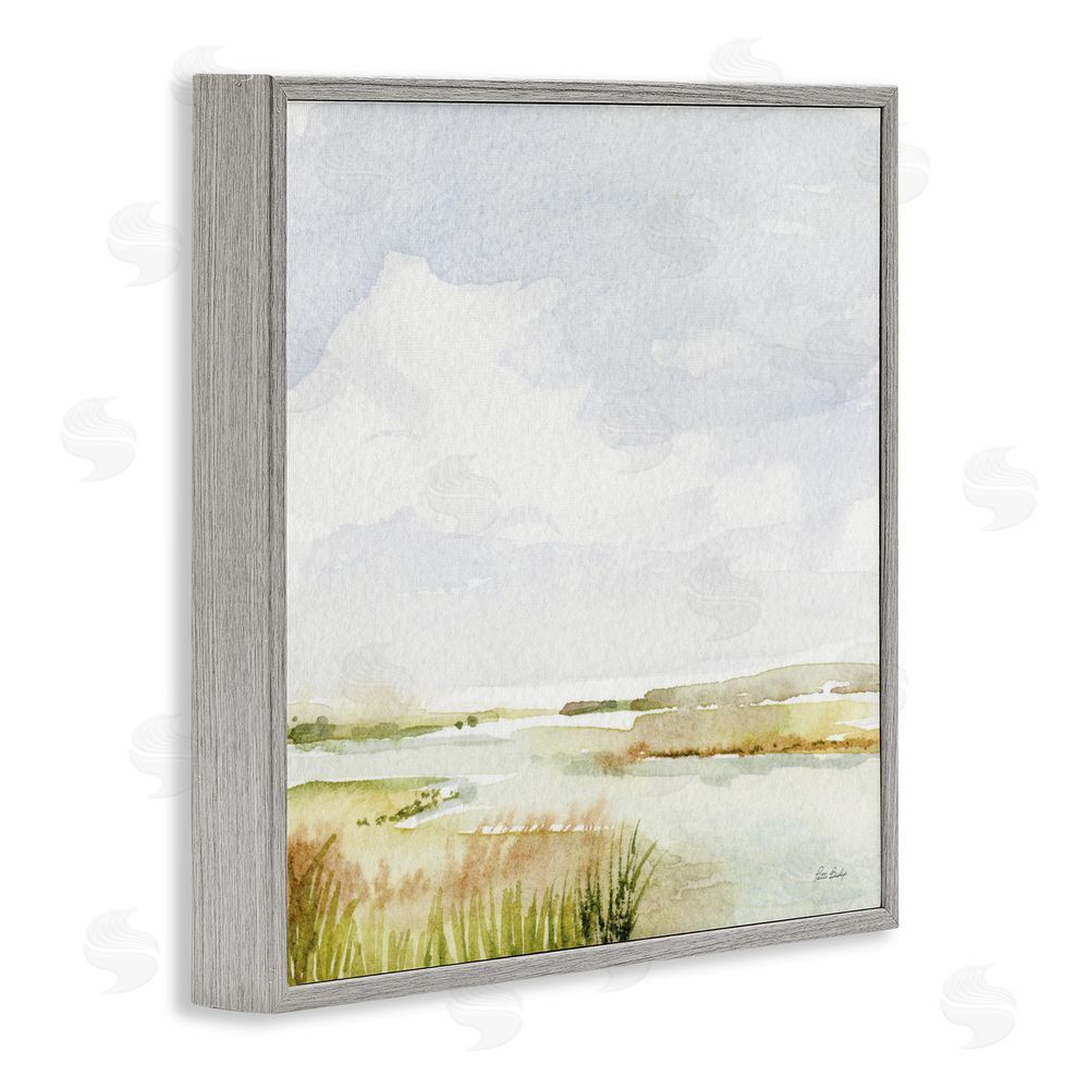 Patti Bishop Delicate Marsh Painting Gray Framed Giclee Wall Art Print