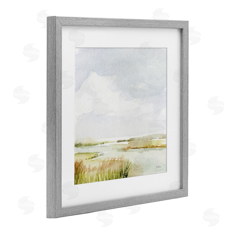 Patti Bishop Delicate Marsh Painting Gray Framed Print Under Glass Wall Art
