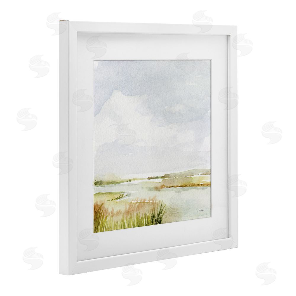 Patti Bishop Delicate Marsh Painting White Framed Print Under Glass Wall Art