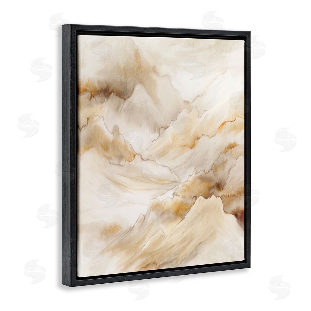 Kim Allen Neutral Land Flow Black Floating Frame Canvas Wall Art Print