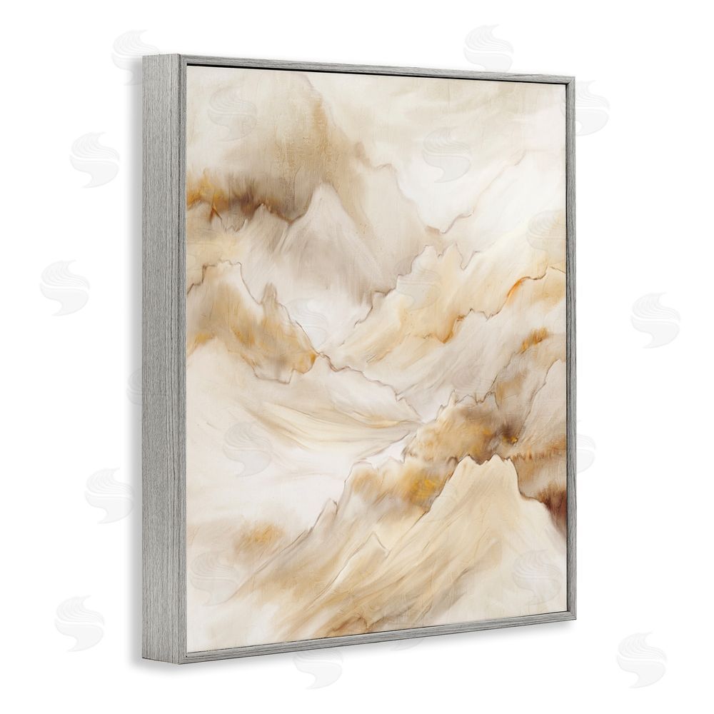 Kim Allen Neutral Land Flow Gray Framed Giclee Wall Art Print