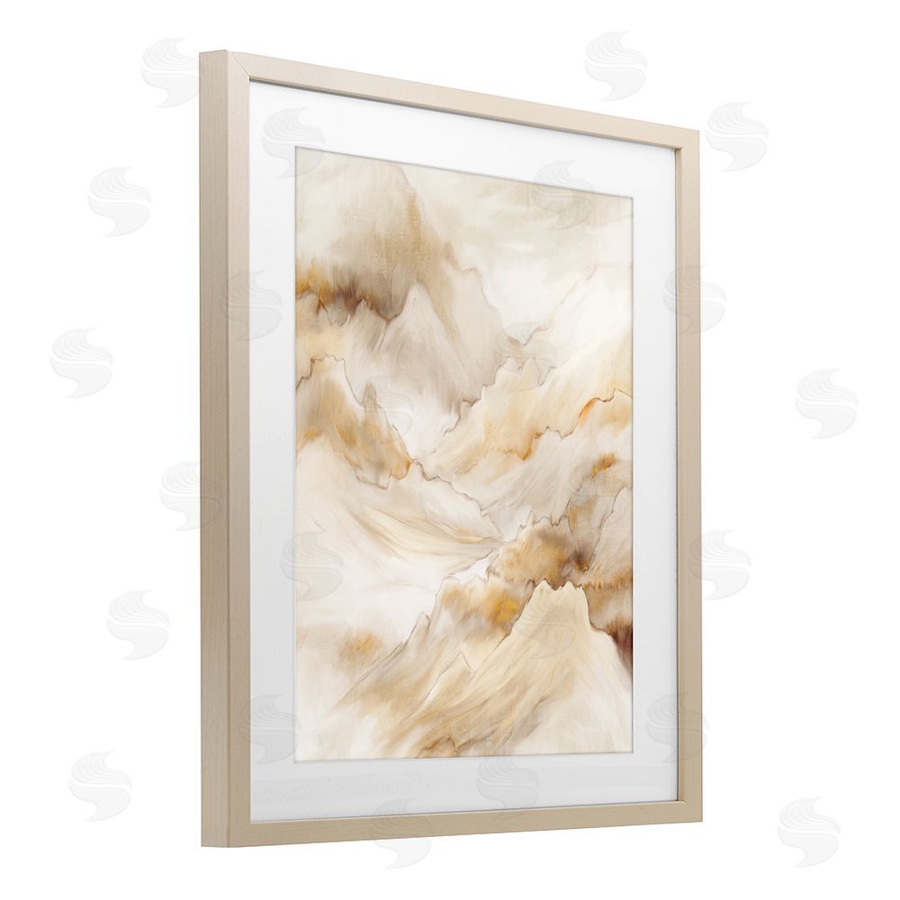 Kim Allen Neutral Land Flow Birch Framed Print Under Glass Wall Art