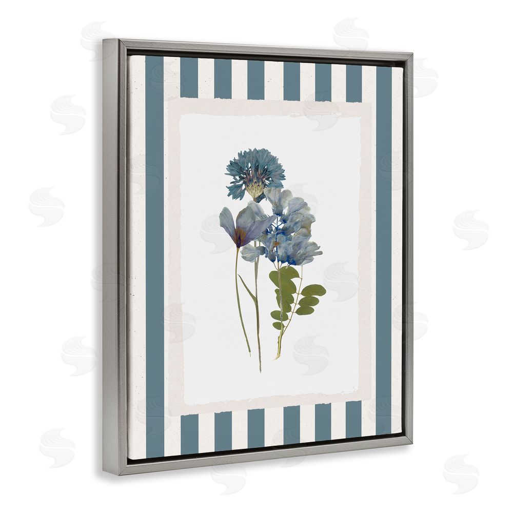 Val Rhodes Summer Memory Flowers Gray Floating Frame Canvas Wall Art Print