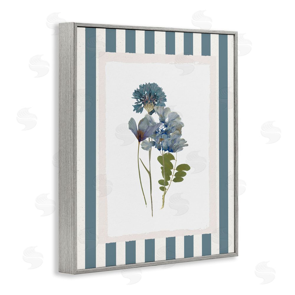 Val Rhodes Summer Memory Flowers Gray Framed Giclee Wall Art Print