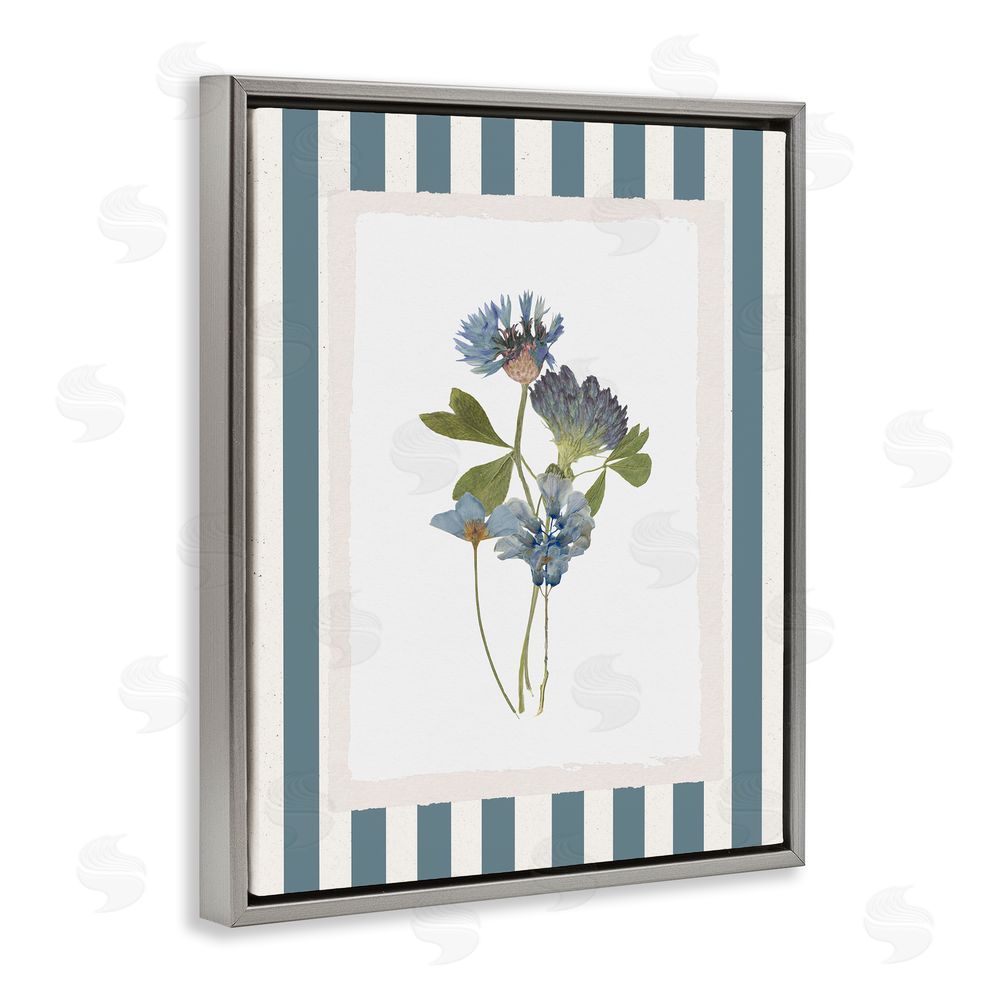 Val Rhodes Summer Memories Flowers Gray Floating Frame Canvas Wall Art Print