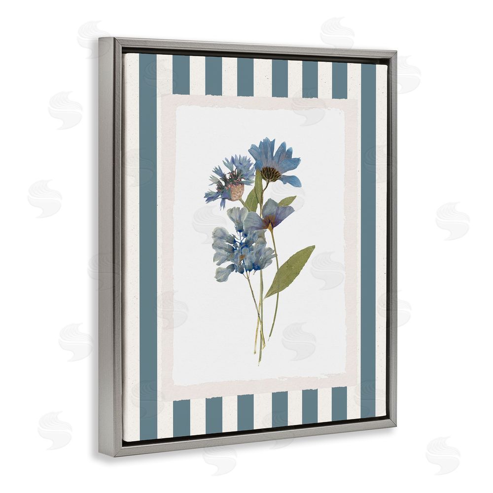 Val Rhodes Summer Memories Florals Gray Floating Frame Canvas Wall Art Print